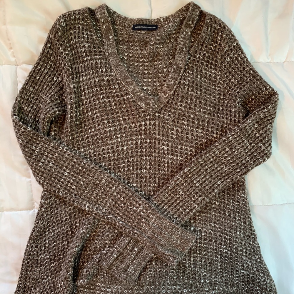 American Eagle High Low Cut-Out Sweater